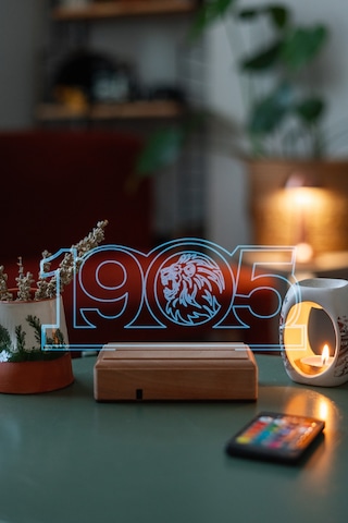 1905 Taraftar Aslan Sarı Kırmızı 16 Renk Kumandalı 3d Gece Lambası