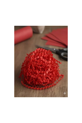Kırmızı Zigzag Kırpık Dolgu Kâğıdı 25 Gr Hediye Kutu İçi Süsleme Ve Paket Dolgu Malzemesi