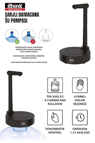 Ithınk Şarjlı Standtlı Damacana Su Pompası Wp-500