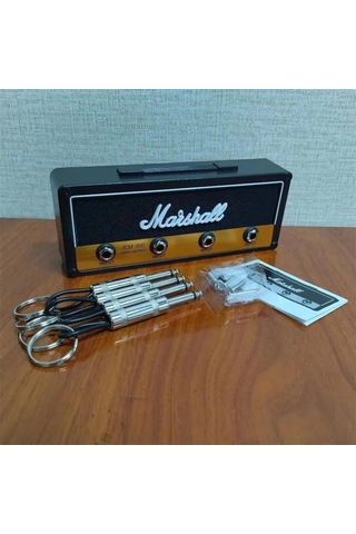 Yuntech01 "marshall Duvar Anahtar Takımı - 4 Telli Gitar Plug Desenli Anahtar Asma Aleti" Siyah
