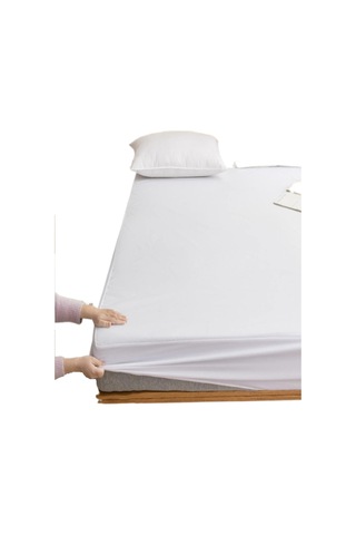 Evony Tek Kişilik 90x200+30 Cm Pamuklu Fitted Sıvı Geçirmez Alez Beyaz