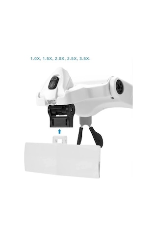 -5 Lens 1.0x-3.5x, 2led Işıklı Ile Ayarlanabilir Gözlük Büyüteç9892b2