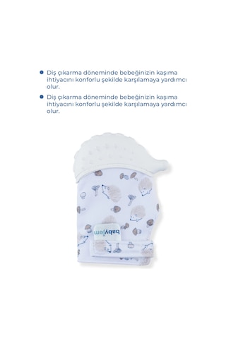 Babyjem Bebek Diş Kaşıyıcı Eldiveni Kirpi Ekru