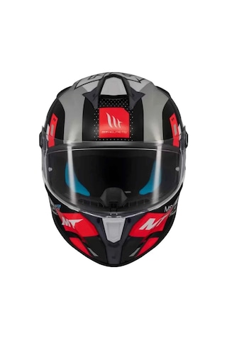 Mt Helmets Targo S Sergio Garcia B5 Kapalı Motosiklet Kaskı Gri Kırmızı