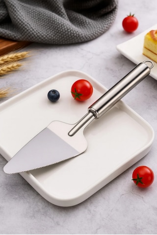 Paslanmaz Çelik Çok Amaçlı Pasta & Pizza Spatulası - Dilimleme Ve Servis - Tırtıklı Diğer