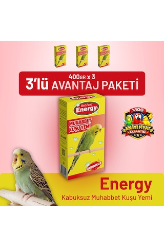 Kabuksuz Muhabbet Kuşu Yemi - 3 Adet 400 G