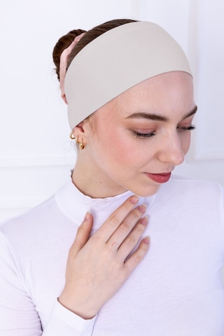 Loggia Kaymayan Silikonlu Bandana Bone - Sportif Saç Bandı-açık Bej Açık Bej