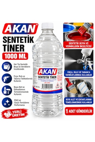 Akan Sentetik Tiner Boya İnceltici Ve Çözücü 1000 Ml Yerli Üretim