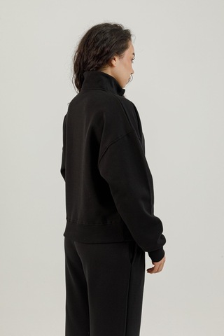 Airlife Bolder Fz.7 Yarım Fermuarlı Kadın Dik Yaka Sweatshirt Siyah