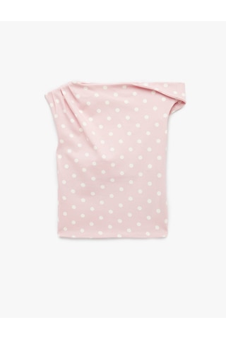 Koton Pamuklu Slim Fit Asimetrik Yaka Kolsuz Puantiyeli Drapeli Bluz Pembe Desenli 6sal30264ık