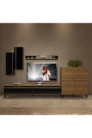 Decoraktiv Eko 6 Mdf Std Silver Tv Ünitesi Tv Sehpası Pera - Siyah