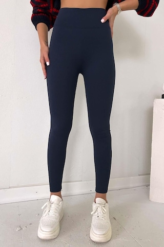 Mine Tan Butik Fitilli İçi Şardonlu Toparlayıcı Kadın Tayt - Lacivert