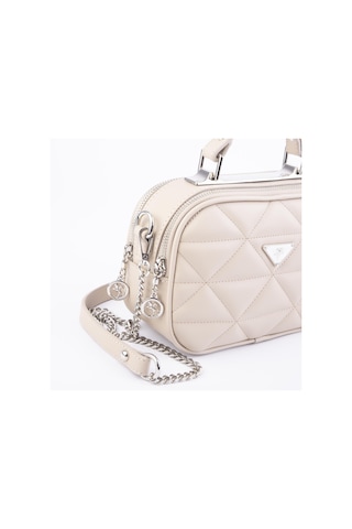 Nas Bag Zincirli Kapitone Çift Gözlü El Ve Çapraz Çanta Kum Dona 21x16 Cm Kum