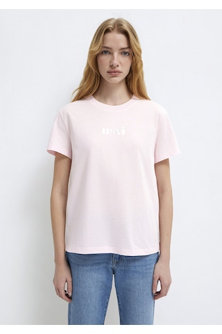 Mavi - Mavi Logo Baskılı Pembe Tişört 1612241-89200 Pembe