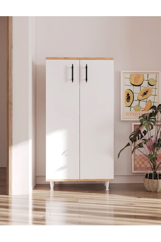 Makbulce Nazlı Çok Amaçlı Dolap Beyaz 130 X 60 Beyaz