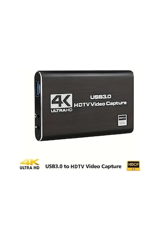 Honeybeeshop Siyah 4k Usb 3 0 Hd Video Capture Kartı Canlı Oyun Kartı Yakalama Obs Uyumlu 1080p 60fps Hd Video Kaydedici