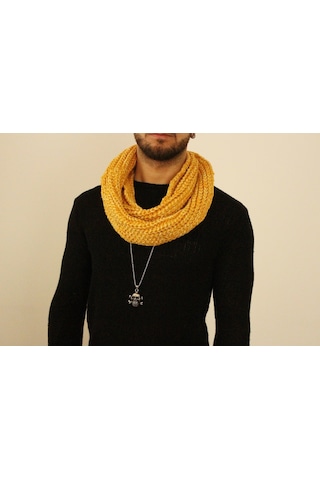 Boldy Örme Boyunluk Triko Atkı Hardal Unisex (528290235)