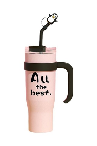 Aurora Büyük Mac Termos Bardağıbüyük Kapasiteli Öğrenci Açışına Çok Oğuk Su Bardağı Pembe