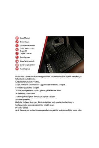 Rizline Ford Courier 2014 Sonrası 3d Havuzlu Paspas