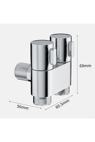 Qianfan El Tipi Bide Püskürtme Kiti - Çift Çıkışlı Açılı Valf Gümüş