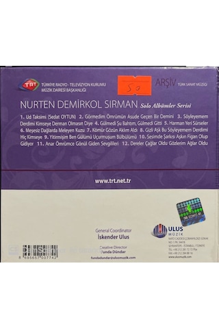 Plak Değildir Cd Dir Trt Arşiv Serisi 188 Nurten Demirkol Sırma
