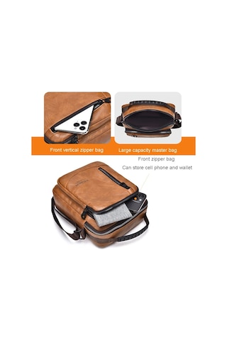 Sones Weıxıer D288 Büyük Kapasiteli Günlük Çapraz Çanta İş Su Geçirmez Tek Omuz Çantaları Açık Kahverengi