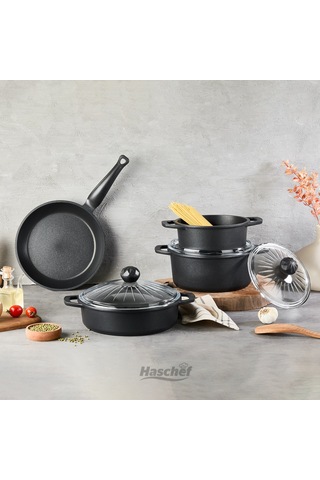 Elmas Döküm 7 Parça Set Siyah