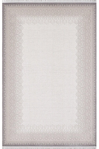 Artemis Halı Romantik 02435a Gri Bej Retro Desenli Halı Bej Gri