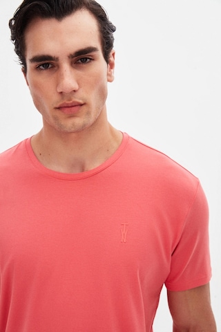 Twn Slim Fit Okyanus Mercanı Düz Kabartma Baskılı T-shirt 4ec148551753m Mr2