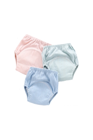 Konesam Bebek Eğitimi İçin Nefes Alabilen Yıkanabilir Çocuk Bezleri - 4 Katmanlı Su Geçirmez Kumaş - Mavi 80 Beden 3 Numara