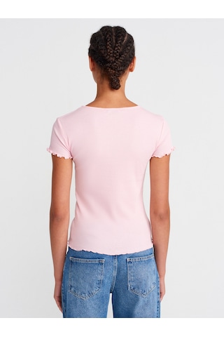 Dilvin 31935 Kısa Kollu T-shirt-toz Pembe Toz Pembe