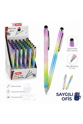 Saygılıofis Bp-1423d Dokunmatik Otomatik Metal Tükenmez Kalem 1 Adet Lacivert