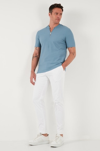 Buratti Pamuklu Regular Fit Yarım Fermuarlı Erkek T Shirt 5902653 Mavi