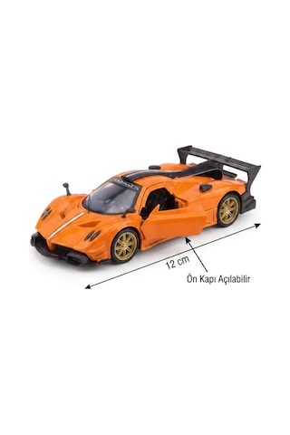 Hobbiez Lisanslı Pagani Zonda Kapıları Açılabilir Model Diecast 1.36 Ölçek Metal Model Araç Turuncu