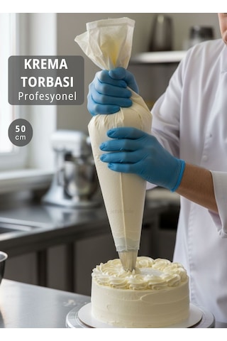 Profesyonel 50 Cm Krema Torbası Bez Büyük Katlı Pastalar Ve Yoğun Mutfaklar İçin beyaz
