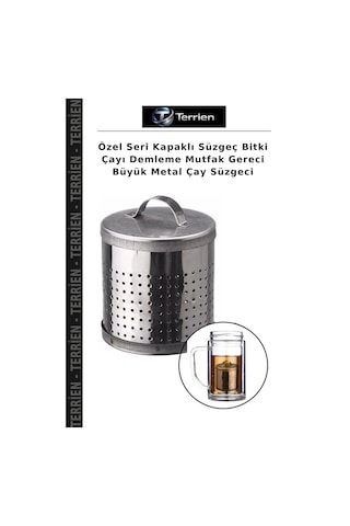 Özel Seri Kapaklı Süzgeç Bitki Çayı Demleme Mutfak Gereci Büyük Metal Çay Süzgeci Çok Renkli