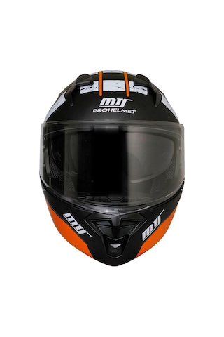 Motoanl Güneş Vizörlü Ece 22.06 Sertifikalı Yeni Sezon Çene Açılır Kask V2 Orange Turuncu