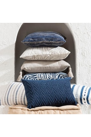 Concept Alba Striped Kırlent Lacivert 30x50 Genel
