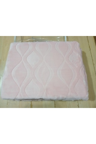 Kristal Tek Kişilik Kalın Kabartma Emboss Battaniye Pudra