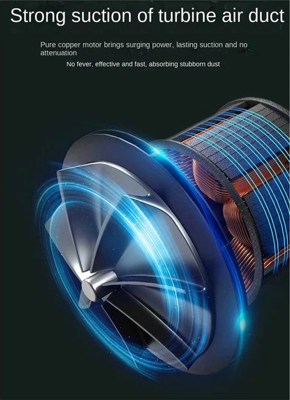 Amigaelegant 95000pa Araba Vakum Süpürgesi Gri