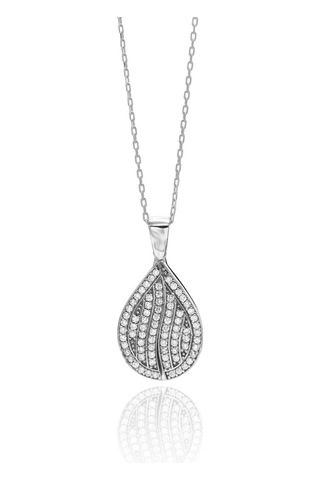 Isimli Açılan Kanat Model Zirkon Taşlı Gümüş Hayalet Kolye 201020