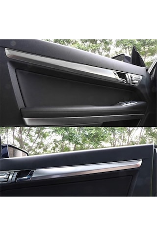 Mercedes Benz E Sınıfı Coupe W207 C207 W20 E200 E260 E300 2009-2013 İçin Gümüş Araba Kapı Paneli Döşeme Şeridi, 4 Adet