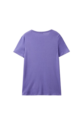 United Colors Of Benetton Kadın Benetton Yazılı Basic T-shirt Mavi