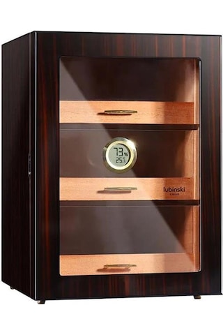 Lubinski Camlı 3 Çekmeceli Humidor Puro Kutusu Maun 100s