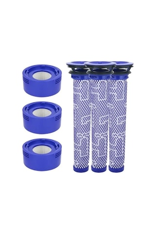 Dyson V8 V7 İçin Filtre, Dyson V8 V7 Animal Motorhead Absolute Cordless Elektrikli Süpürge İçin Yedek Filtre Ve Ön Filtre, 3 Motor Sonrası Filtre Ve 3 Ön Filtre, Yedek Filtre, Temizleme Fırçası İle