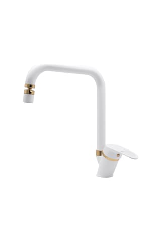 Kustar Lexus Altın Beyaz Mutfak Eviye Bataryası