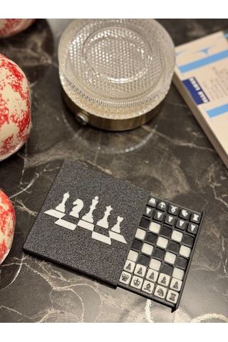 Cep Santrancı - Kompakt Ve Taşınabilir 8cm X 8cm Boyutunda 3d Baskılı Satranç Seti
