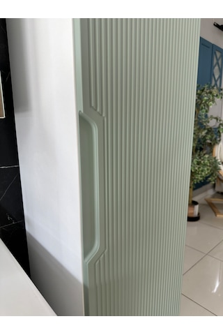 Banyo Dolabı Aynalı Cnc İşlemeli Membran Kapaklı 65 Cm Yeşil