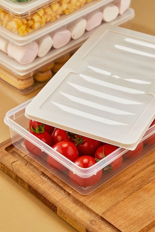 Multi Box 5 Li Set Saklama Kabı Seti - Dondurucu & Mikrodalga Uyumlu Krem