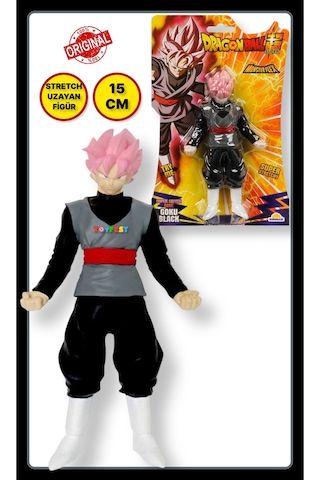 Monster Flex Dragon Ball Stretch Yumuşak Uzayan Elastik Figür 15 Cm - Super Saiyan Rose Goku Black